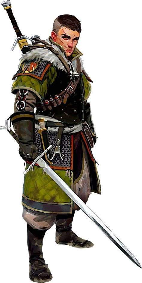 Dnd Fighter, Witcher Oc, Pathfinder Character, Witcher Art, Human Male, Dungeons And Dragons Characters, Fantasy Armor, Fantasy Warrior, Arte Fantasy