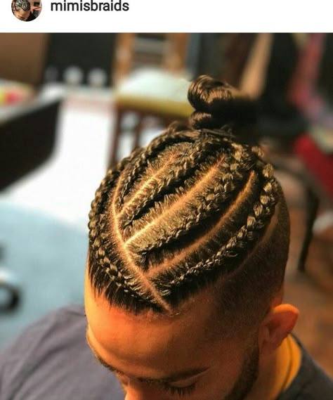 Bun Men, Boys Braids, Cornrow Braids Men, Braided Man Bun, Boy Braids, Boy Braids Hairstyles, Braid Styles For Men, Braids For Men, Men Braids