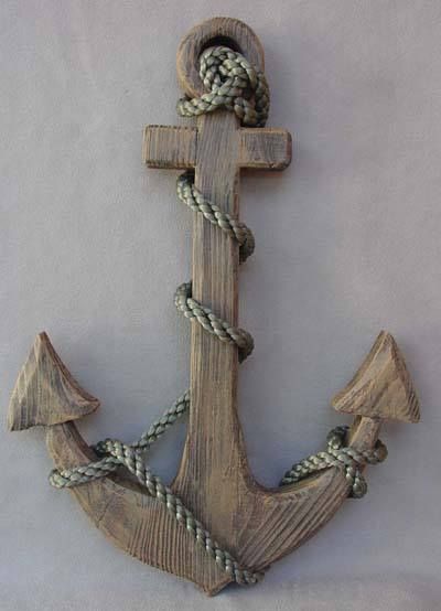 . Wood Anchor Decor Diy, Lighthouse Pots, Wooden Anchor, Wood Anchor, Deco Marine, Aviation Decor, Anchor Decor, Art Coquillage, Nautical Crafts