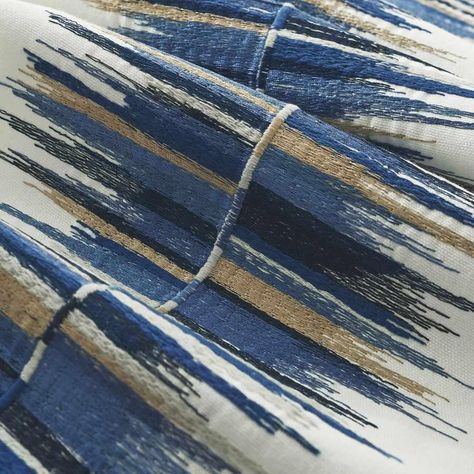 Orange Upholstery Fabric, Curtains Roman Shades, Navy Blue Embroidery, Cruise Pictures, Deco Wallpaper, Ivory Background, Linear Design, Embroidered Art, Art Deco Wallpaper