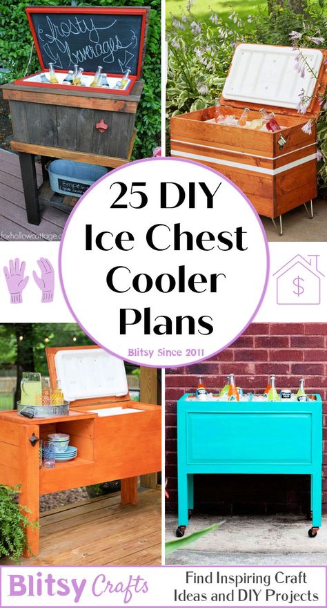 25 Homemade DIY Cooler Plans to Make Your own Cooler Box Diy Ice Box How To Make, Patio Cooler Diy How To Build, Diy Wooden Cooler Chest, Old Dresser Into Cooler, Dresser Into Cooler, Diy Insulated Cooler, Diy Ice Chest Coolers, Diy Outdoor Cooler Stand, Cooler Chest Diy