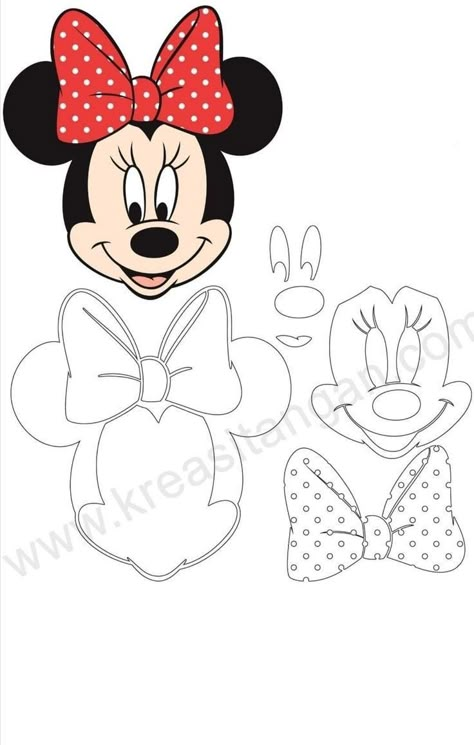 Minnie Mouse Template, Minnie Mouse Printables, Minnie Mouse Drawing, Minnie Mouse Birthday Cakes, Minnie Mouse Images, Minnie Cake, Mouse Crafts, Mickey Mouse Cake, Mickey Mouse Art