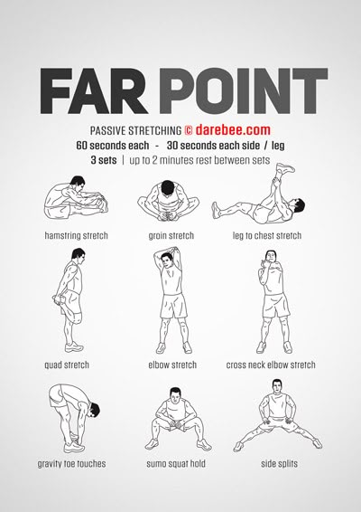 Far Point Workout Leg Stretches For Flexibility, Stretches Before Workout, Passive Stretching, Post Workout Stretches, 100 Workout, Trening Sztuk Walki, Stretch Routine, Yoga Iyengar, Stretching Exercises