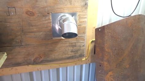 DIY Video : How to heat your garage the Inexpensive way by building an Outdoor Stove with Heat Exchanger | Practical Survivalist Solar Power Generator, Shop Heater, Outdoor Fireplace Pizza Oven, Barrel Stove, Garage Heater, Ceiling Fan Motor, Diy Wood Stove, Portable Solar Power, Stove Heater