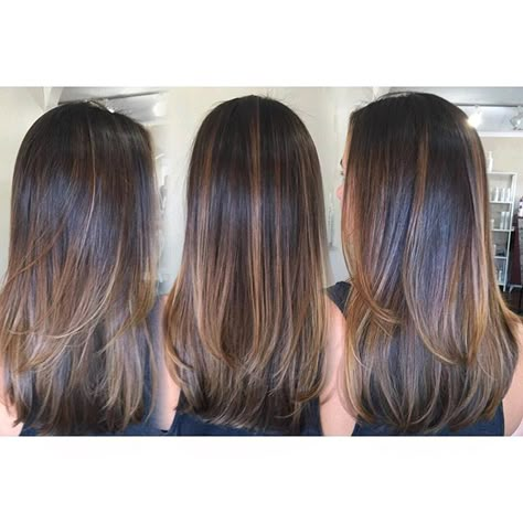 Brunette beauty ✨ Cool toned chocolate colormelt with balayage highlights •… Best Brunette Hair Color, Straight Hair Highlights, Hairstyles Formal, Balayage Straight, Baylage Hair, Balayage Straight Hair, Brunette Balayage Hair, Balayage Hair Blonde, Hair Easy