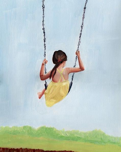 Girl on a Swing on Artfully Walls Girl Swinging, Artfully Walls, Artist Wall, Wall Gallery, Photo Canvas, All Art, Collage Art, Large Art, Fine Art Paper