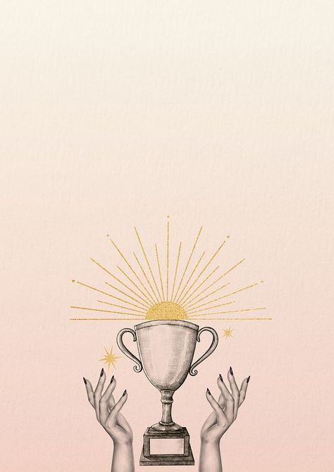 Achievement Aesthetic, Trophy Sketch, Spiritual Wallpaper Iphone, Gradient Iphone Wallpaper, Trophy Illustration, Aesthetic Vector, Illustration Gradient, Trophy Art, Aesthetic Graphics