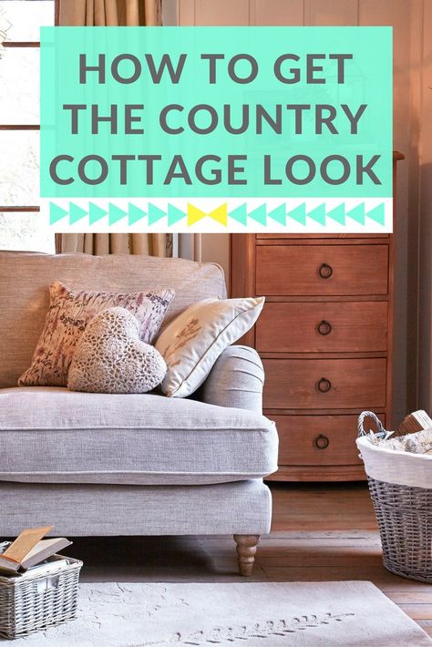 A country cottage look can still be a modern look. Tricks like developing an attractive fireplace and adding cute finishing touches will all add to the desired effect. Click through for more tips on how to give your home the Country Cottage look... Primitive Cottage Decor, Cottage Ideas Interior, Small Cottage Living Room, Country Cottage Living Room, Cottage Lounge, Country Cottage Living, English Cottage Interiors, Country Cottage Interiors, Country Style Interiors