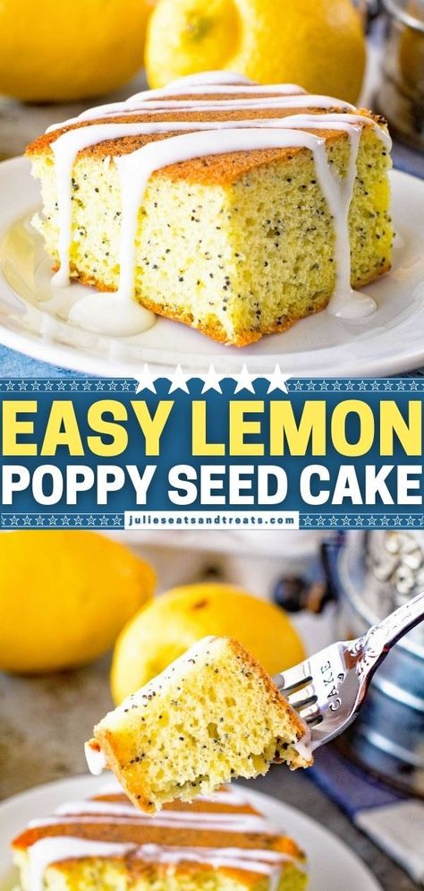 Easy Lemon Poppy Seed Cake, Poppy Seed Bundt Cake, Dessert Easter, Lemon Poppy Seed Cake, Easy Spring Recipes, Poppyseed Cake, Box Lemon Cake, Lemon Cake Easy, Lemon Poppyseed Cake