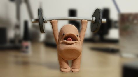 A Chubby Little Character Lifts Heavy Weights in an Amusing Stop Motion Animation by Guldies Stop Frame Animation, Clay Animation, Animation Stop Motion, Stop Motion Animation, Blue Yeti, Heavy Weight Lifting, Animation Sketches, Motion Animation, Heavy Weights