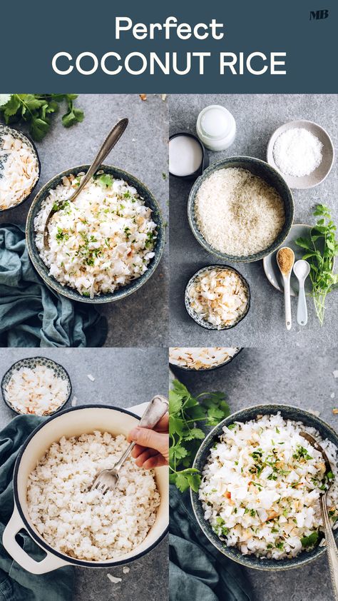 How to make PERFECT coconut rice every time! A quick and easy, versatile side dish for curries, soups, bowls, and beyond! Just 3 ingredients and 1 pot required. Vegan Gluten Free Snacks, Coconut Rice Recipe, Yams Recipe, Minimalist Baker, Just Eat It, Coconut Rice, Chinese Dishes, Secret Ingredient, Perfect Side Dish