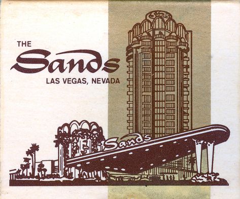 Sands Hotel | Flickr - Photo Sharing! Building Sketches, 70's Art, Retro Architecture, Matchbox Covers, Vintage Matchbooks, Vintage Vegas, Match Book, Old Vegas, Sands Hotel