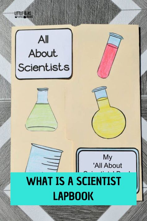 Learn about what a scientist is with examples of famous scientists throughout history with this fun All About Scientists lapbook project. Our printable scientists project makes learning easy! Lapbooks are a great way to explore a topic with kids of all ages! What Is A Scientist Activity, Scientist Craft, What Do Scientists Do, Types Of Scientists, What Is A Scientist, We Are Scientists, All About Me Printable, When School Starts, Diy Fidget Toys