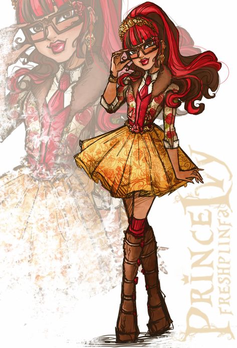 Rosabella Beauty, Lizzie Hearts, Raven Queen, Feb 7, Ever After High, High Art, Disney Fun, Disney Art, Happily Ever After