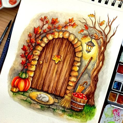 Autumn illustration 🍁🍂🍎🌰🐿️🎃 I made a YouTube video if you want to watch me color this illustration 😊 This illustration is also available in my shop #coloring #autumncoloring #autumnillustration #autumn #coloring #adultcoloring #cozyvibes #fallwatercolor #fallpainting #watercolor #aquarelleautomne #adultcoloring #coloriageadulte #artistoninstagram #autumnpainting #aestheticart #cozy #cozypainting #sketchbook #illustration #art #artist #artwork #artoftheday #painting #illustrationoftheday ... Sketchbook Illustration, Autumn Illustration, Fall Watercolor, Autumn Painting, Artist Artwork, Youtube Video, Art Day, Aesthetic Art, Adult Coloring