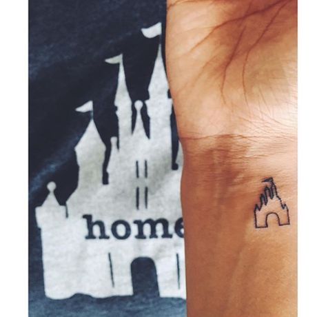 Tiny Disney wdw castle tattoo 91 Tattoo, Tattoo Castle, Tiny Disney Tattoo, 31 Tattoo, Disney Castle Tattoo, 44 Tattoo, Tattoo Disney, Castle Disney, 10 Tattoo