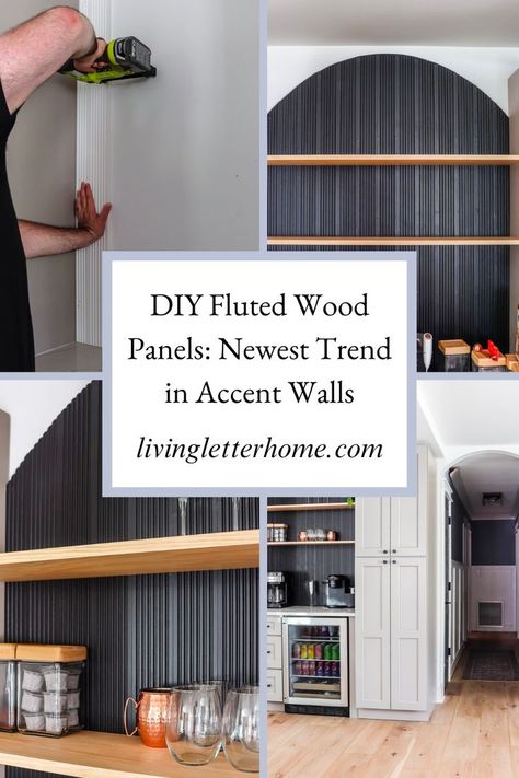 Learn how to install fluted wall panels easily with this blog post. I'll show you just how we applied flute wall paneling to our kitchen to create a gorgeous accent wall. I know you'll love it! Flute Wall, Fluted Wood, Fluted Wall, Lets Talk, Wood Panels, Open Bar, Accent Walls, Wall Panels, Wall Paneling