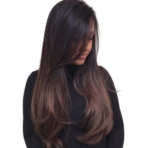 Ombre Colour, Ideas Haircut, Haircut Medium, Brunette Balayage, Long Brown Hair, Side Bangs, Trendy Hair Color, Balayage Brunette, Ash Brown