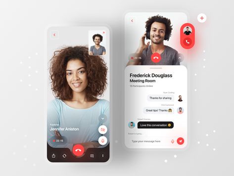 Online Meeting by Jinu on Dribbble Ux Design Mobile, Online Meeting, Video Chat App, Mobile App Design Inspiration, Online Dating Profile, Mobile Ui Design, Frederick Douglass, App Design Inspiration, Ui Design Inspiration