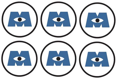 printable monsters inc. logo for hard hat Monsters Inc Logo Printable, Monsters Inc Hat, Monster Inc Printables, Monsters Inc Printables, Monsters Inc Logo, Monsters Inc Decorations, Monsters Inc Halloween, Monster University Birthday, Monster University Party