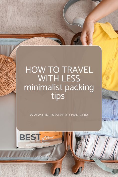 How to travel with less: minimalist packing tips- Minimalist Carry On Luggage: How To Pack For 3 Weeks In A Carry On - minimalism, slow living, travel essentials Pack For 3 Weeks, Carry On Luggage Packing, Minimal Packing List, Minimalist Travel Packing, Minimal Packing, Luggage Packing, Minimalist Packing, Ultimate Packing List, Carry On Packing