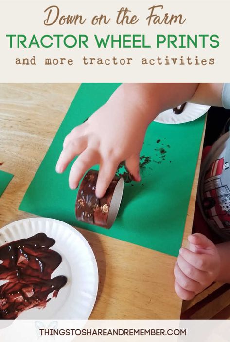 Wheel Theme Preschool, Farm Process Art Preschool, Tractor Activities For Preschool, Wheels Creative Curriculum, Tractor Crafts Preschool, Farm Storytime, Tractor Painting, Preschool Curriculum Activities, Farm Experience