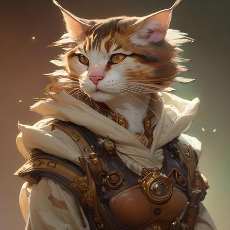 Tabaxi Artificer Dnd, Orange Tabaxi Dnd, Dnd Tabaxi Pirate, Tabaxi Pirate, D&d Npc, Dnd Npc Art, Tabaxi Dnd, Dnd Tabaxi, Dnd Races