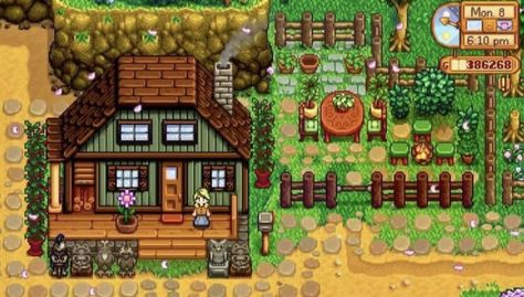 Farm Decor Stardew Valley, Stardew Valley Multiplayer Farm Layout, Stardew Valley Mill, Stardew Valley House Exterior, Stardew Meadowlands Farm Layout, Meadowlands Farm Layout, Stardew Meadowlands Farm, Stardew Valley Farm Layout Meadowlands, Meadowlands Farm