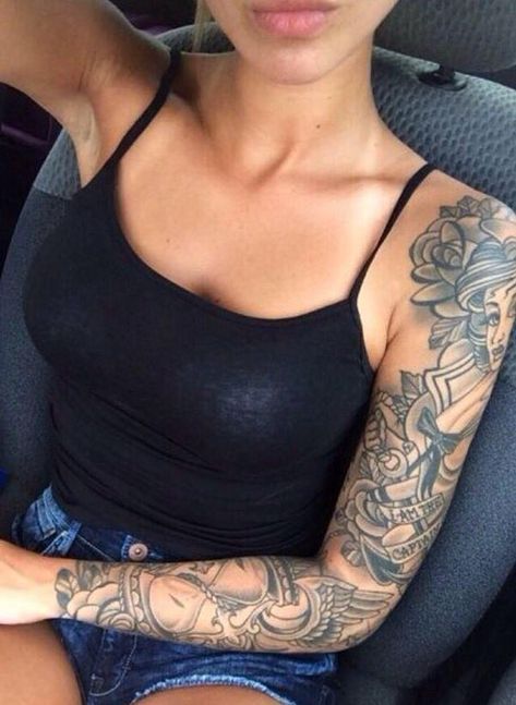 this sleeve my god Tattoo Dotwork, Feminine Tattoo Sleeves, Girls With Sleeve Tattoos, Beautiful Tattoos For Women, Polynesian Tattoo Designs, Jesus Tattoo, Geniale Tattoos, Full Sleeve Tattoos, Best Sleeve Tattoos