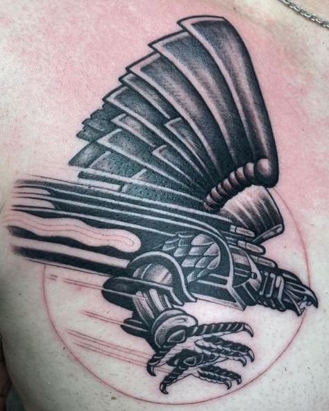 Tracey Rose on Instagram: "I don’t ever post *in progress* pieces, but to say I’m stoked to get to do a Judas Priest tattoo is an understatement. In case y’all don’t know, JP is my all time favorite 💜 and this image from Screaming For Vengeance is my favorite album art, I even have it on the back of my denim coat. I’m that dweeb. But c’mon, it’s F’ng righteous! 🤘(I’m not tagging until it’s all done in a few weeks, so please don’t) This here is 3.5 hours of fine detail and solid blacks. On a ch Judas Priest Art, Heavy Metal Tattoo, Screaming For Vengeance, Music Tattoo Sleeves, Soul Tattoo, Devil Tattoo, Intricate Tattoo, Sick Tattoo, Metal Tattoo