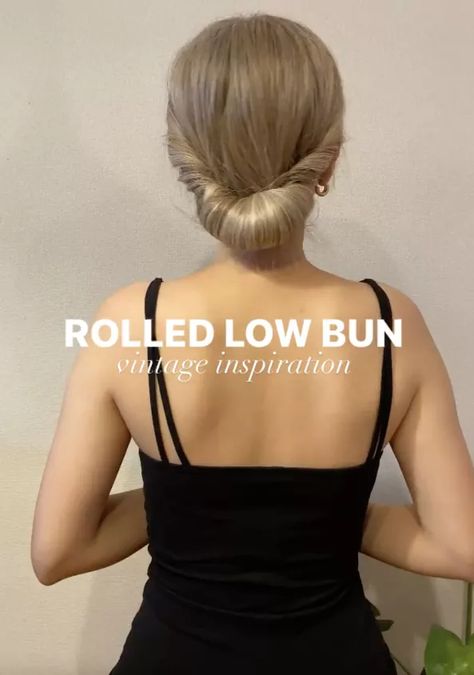 Low Bun With Hat, Weekly Hairstyles, Low Updo Hairstyles, Low Bun Tutorial, Headband Bun, Low Bun Tutorials, Hair With Hat, Easy Low Bun, Bun Look