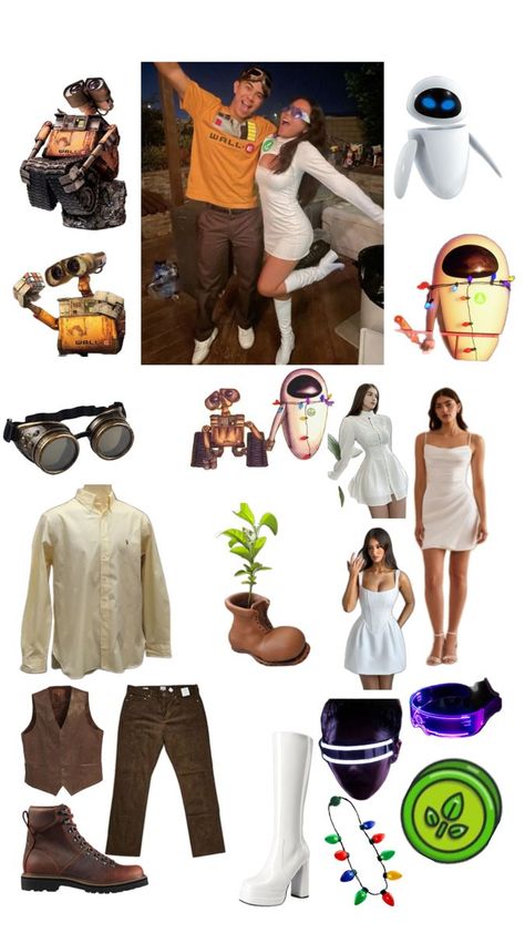 Movie Couples Costumes, Partner Costumes, Walle Y Eva, Eve Costume, Halloween Duos, Cute Group Halloween Costumes, Halloween Costumes For Teens Girls, Classy Halloween Costumes, Halloween Coustumes