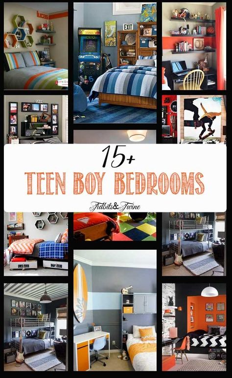 A look at 15+ tween/teen boy bedroom ideas that are stylish and functional! A place to study, a place to play, and a place to hang out! Boy Bedrooms, Teenager Bedroom Boy, Teenage Boy Room, Teen Boy Room, Teen Boy Bedroom, Boy Bedroom, Boys Bedrooms, Teen Room