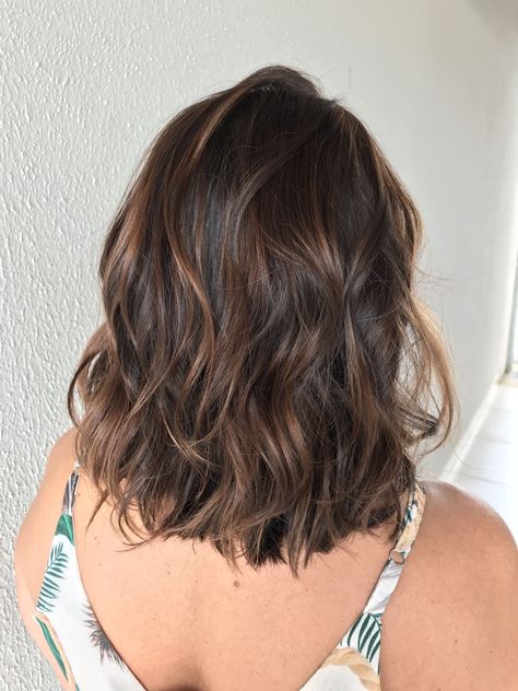 Light Brown Balayage On Dark Hair Short, Short Hair Subtle Balayage, Short Brown Hair Lowlights, Natural Highlights For Brown Hair Short, Mocha Brown Hair Short, Short Brown Hair With Babylights, Brown Balayage Hair Short, Caramel Balayage On Dark Hair Short, Chocolate Brown Balayage Short Hair