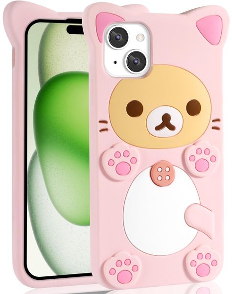 PRICES MAY VARY. 【COMPATIBLE MODELS】This Kawaii bear for Apple iPhone 15 Case only compatible with Apple iPhone 15 6.1 inch (Note: Not compatible with any other phones, Please check your phone model before purchasing) 【CUTE CARTOON BEAR DESIGN】This super creative 3D cartoon bear design case for iPhone Case 15 makes your phone creative, novel, fashionable and interesting. 【SHOCK & DROP RESISTANT】The for i Phone 15 Case bear phone case make of high-quality soft silicone and has a medium hardness, Iphone 15 Plus Case, Fun Phone Cases, Kawaii Bear, 3d Phone Cases, Cute Cartoon Bear, Kawaii Phone Case, Funny Bears, Iphone Cases Cute, Kawaii Accessories