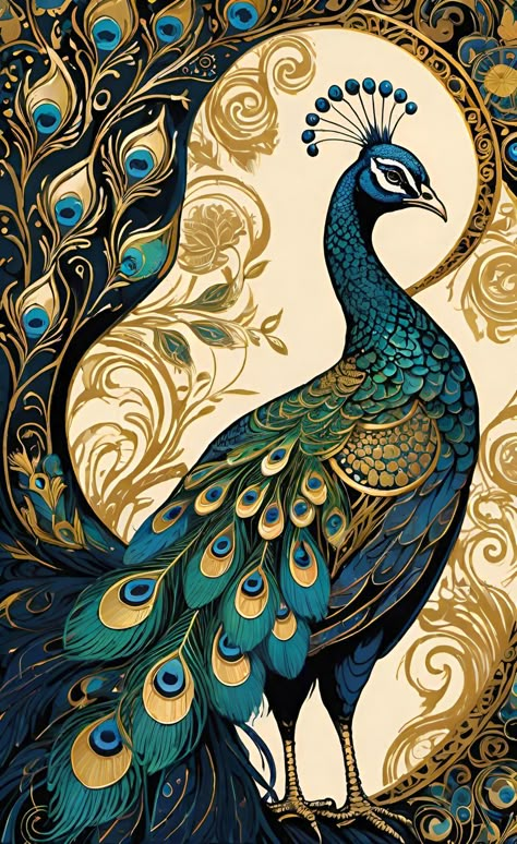 Indian Peacock Painting, Peacock Drawing Images, Steampunk Peacock, Animal Rug Living Room, Peacock Aesthetic, Sri Lanka Art, Art Nuovo, Peacock Indian, Peacock Makeup