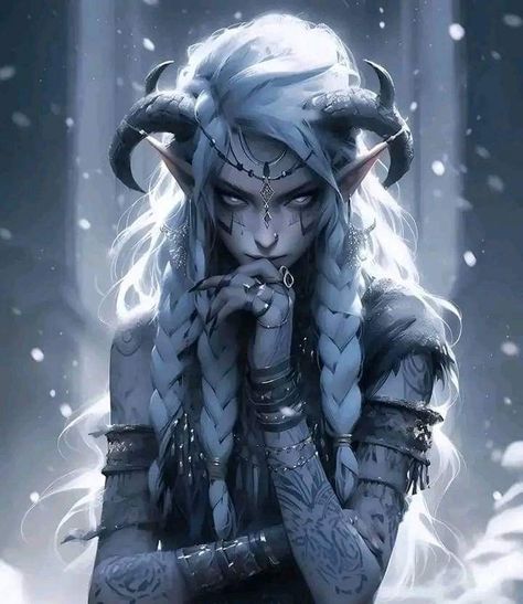 Tiefling Female, Beautiful Pencil Drawings, Dungeons And Dragons Characters, Dnd Art, Arte Fantasy, Dnd Characters, Character Portraits, Creature Art, White Hair