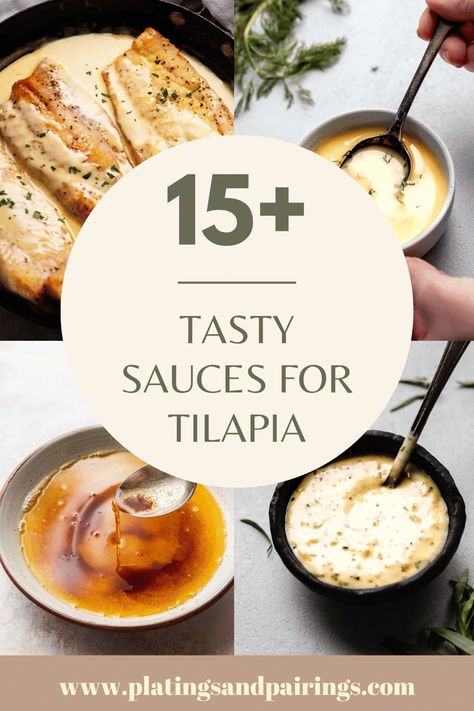 Wondering what the best sauces to serve with tilapia are? I’ve got you covered with this handy guide of 15+ tasty and easy recipes to make at home! Tilapia In Cream Sauce, Sauce To Go With Fish, Tilapia Sauce Recipes, What To Make With Tilapia, Tilapia Pasta Recipes, Sauce For Tilapia Fish, Seasoning For Tilapia, Tilapia And Pasta Recipes, Sauce For Tilapia