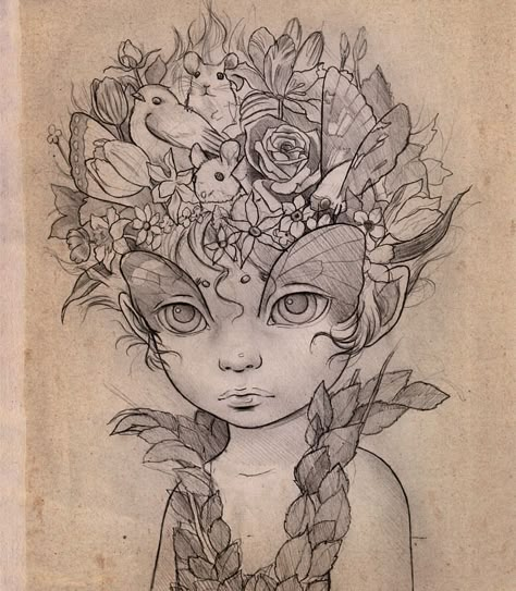 Fairy Drawings, Fantasy Drawings, Arte Sketchbook, Arte Fantasy, Fairy Art, A Drawing, Creature Art, Art Drawings Sketches, Art Sketchbook