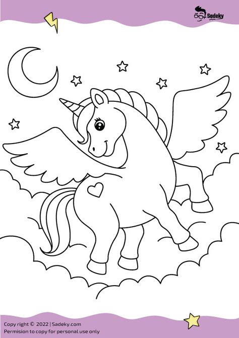 Unicorn Pictures To Color, Unicorn Outline, Unicorn Wings, Space Coloring Pages, Unicorn Painting, Flying Unicorn, Abc Coloring Pages, Unicorn Drawing, Abc Coloring