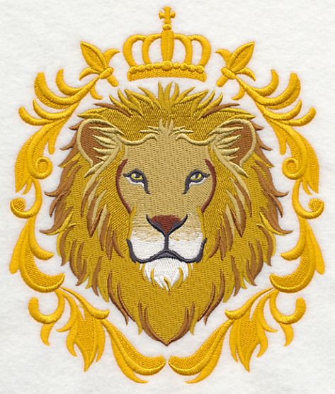 Lion with Baroque Crown and Frame design (L9694) from www.Emblibrary.com Library Embroidery, Baroque Crown, Black Baby Art, V Logo Design, Religious Embroidery, Family Circus, 2024 Ideas, Green Wall Decor, Lion Logo