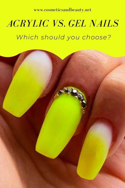 While you can get gel and acrylic nails at a nail salon, there are some key differences between these options. Click above to find out which is best for you. Gel Vs Acrylic Nails, Gel Vs Acrylic, Acrylic And Gel Nails, Gel Acrylic Nails, Acrylic Gel, Nail Salon, Gel Nails, Acrylic Nails, Nail Art