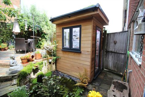 Tiny Garden Office, Backyard Workspace, Small Garden Office Pod, Small Garden Rooms, Small Garden Room, Small Garden Office, Backyard Office Shed, Small Summer House, Western Red Cedar Cladding