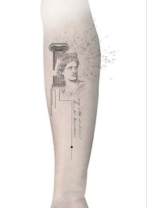 Apollo Bust Tattoo, Greek Apollo Tattoo, Apollo Tattoo Design, Apollon Tattoo, Marina Tattoo, Apollo Tattoo, Apollo Greek, Greek God Tattoo, Apollo Statue