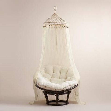 Macrame Canopy, Bohemian Macrame, Crib Canopy, Papasan Chair, Canopy Bed, Modern Bedroom Design, Meditation Room, Boho Interior, Woodland Nursery