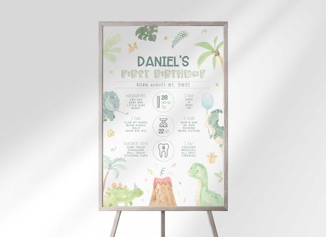 🦖 Roar into the celebration! 🎉 Your little one’s first birthday deserves an unforgettable milestone chart! Our Editable Dinosaur Birthday Board Template is here to help you capture every precious moment. 🥳 Instant download means you can personalize it in a snap and have the perfect addition to your dino-mite party! 🌟 Get ready to treasure those milestones forever! ✨🎈#DinosaurParty #FirstBirthday #MilestoneChart #EditableTemplates #PartySupplies #InstantDownload #KidsBirthday #PartyPlanning #DinoTheme #CelebrateInStyle #digitalinvitation #birthdayinvitation #eventplanning #DIYparty #babyshowerinvitation
 Shop Now https://www.etsy.com/listing/1273668764/editable-dinosaur-birthday-board Dino First Birthday, Dinosaur 1st Birthday, First Birthday Board, Milestone Chart, First Birthday Milestone, 1st Birthday Photo, Dinosaur First Birthday, Birthday Milestone, Milestone Poster