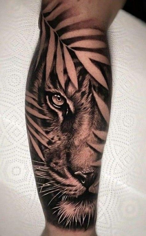 Tiger Tattoos For Men, Lion Leg Tattoo, Tiger Forearm Tattoo, Mens Tiger Tattoo, Tiger Eyes Tattoo, Marine Tattoo, Tiger Tattoo Sleeve, Big Cat Tattoo, Tiger Tattoos