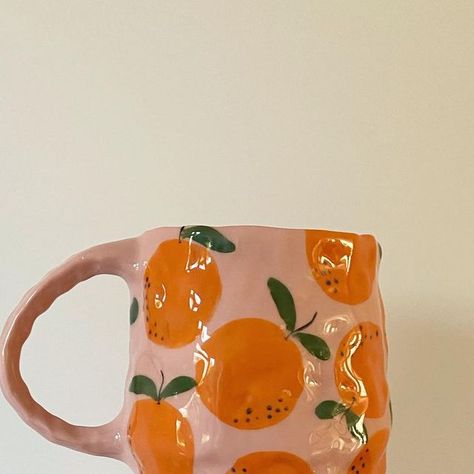 Clay Wall Art, Clay Wall, Pottery Painting, Ceramic Mugs, Painting Ideas, Coming Soon, Mug, Orange, Wall Art