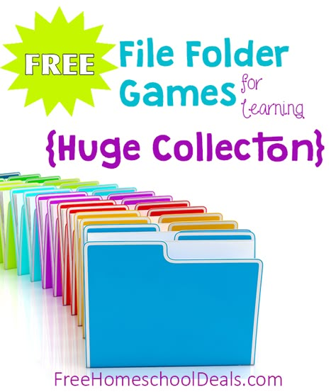 Free File Folder Games for Homeschool Learning and Fun! {HUGE Collection} File Folder Games Free, Games For Learning, File Folder Activities, File Folder Games, Folder Games, Homeschool Learning, Games For Toddlers, Preschool Classroom, Learning Games