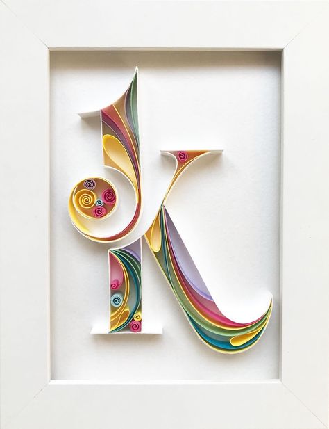 Quilling Letters, The Letter K, Desain Quilling, Quilling 3d, Quilling Tutorial, 3d Quilling, Tutorial Ideas, Quilling Craft, Diy Letters